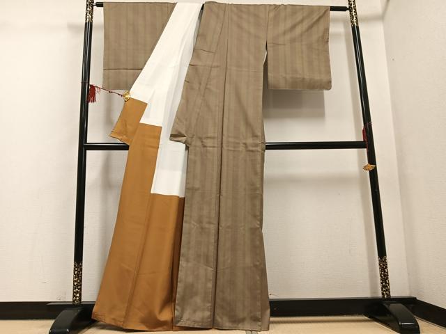 平和屋着物●本場大島紬 100亀甲 間道 正絹 逸品 未使用 AABF5375ph