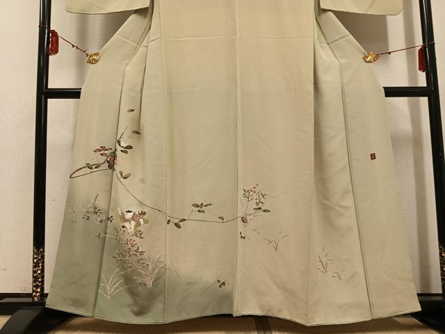 平和屋着物●訪問着 友禅 作家物 童子枝花文 暈し染め 正絹 逸品 AABF5395ph