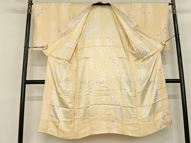 平和屋着物●長襦袢 無双仕立て 花水木 草花文 反端付き 正絹 逸品 未使用 AABF5405fy