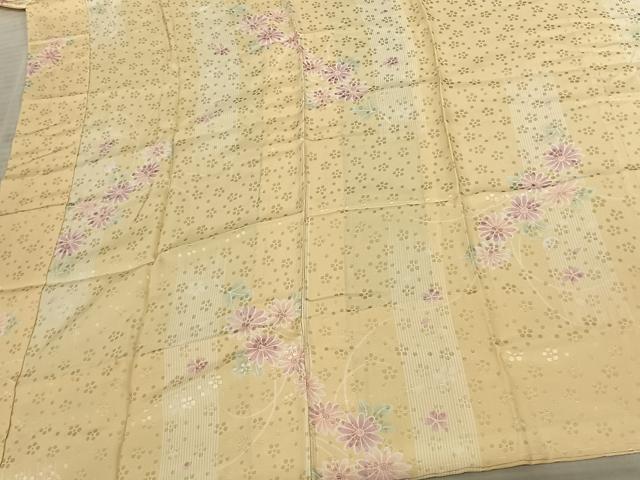 平和屋着物●長襦袢 無双仕立て 花水木 草花文 反端付き 正絹 逸品 未使用 AABF5405fy