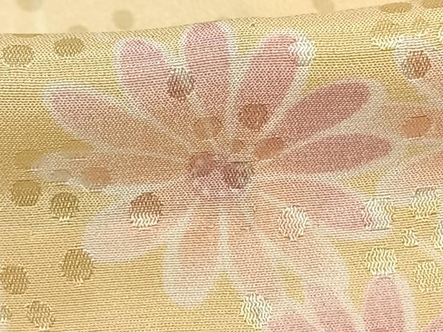 平和屋着物●長襦袢 無双仕立て 花水木 草花文 反端付き 正絹 逸品 未使用 AABF5405fy