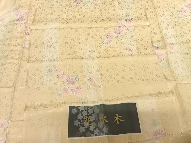 平和屋着物●長襦袢 無双仕立て 花水木 草花文 反端付き 正絹 逸品 未使用 AABF5405fy