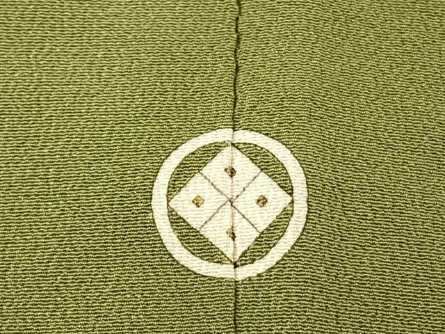 平和屋着物●上質な色無地 青丹色 三越扱い 正絹 逸品 AABF5410fy