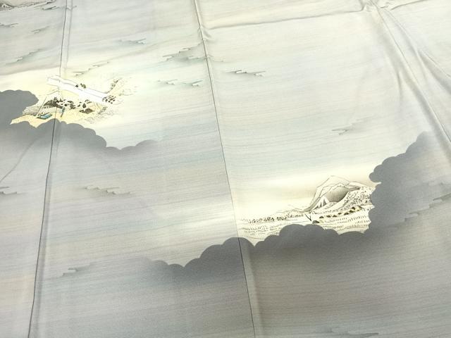 平和屋着物●訪問着 手描き 人物風景文 暈し染め 正絹 逸品 AABF5415fy