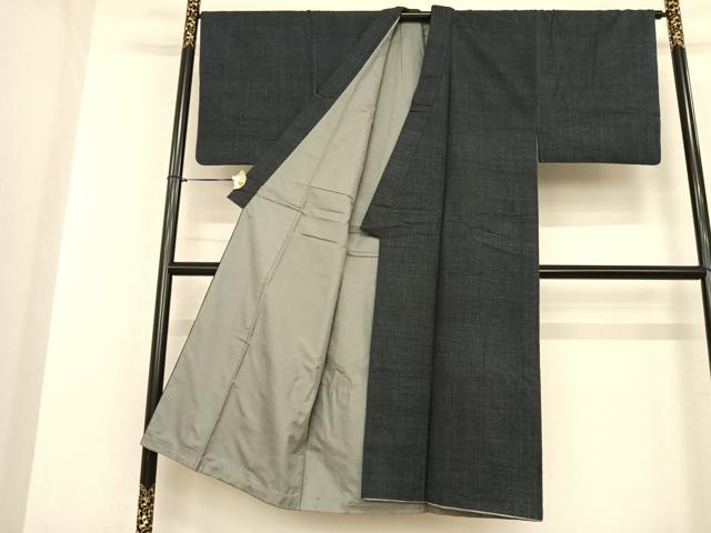 平和屋着物●男性 本場結城紬 重要無形文化財 アンサンブル 100亀甲 総詰め 正絹 逸品 AABF5428fy