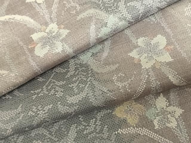 平和屋着物●本場大島紬 カタス9マルキ 草花文 正絹 逸品 AABF5430fy