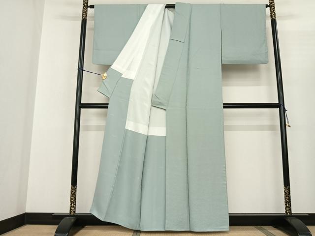 平和屋着物●上質な色無地 白藍色 正絹 逸品 AABF5431fy