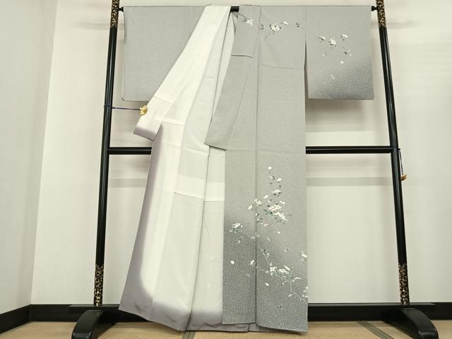 平和屋着物●訪問着 友禅 枝花文 暈し染め 正絹 逸品 AABF5432fy