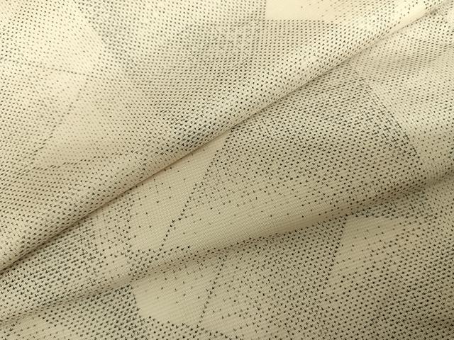 平和屋着物●本場大島紬 白大島 カタス7マルキ 白粋 幾何学文様 くぼた謹製 証紙付き 正絹 逸品 AABF5434fy