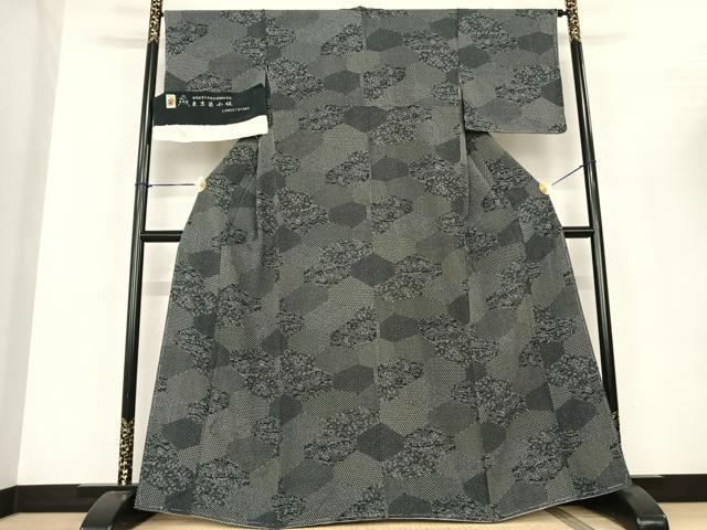 平和屋着物●上質な小紋 作家物 切嵌文 証紙付き 正絹 逸品 AABF5454fy