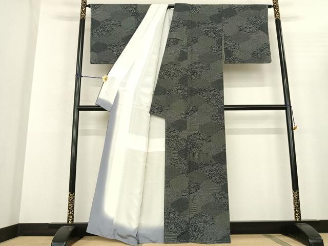 平和屋着物●上質な小紋 作家物 切嵌文 証紙付き 正絹 逸品 AABF5454fy