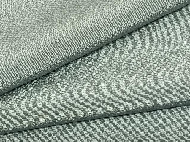 平和屋着物●上質な色無地 秘色色 鬼しぼ縮緬 浜ちりめん 反端付き 正絹 逸品 AABF5456fy