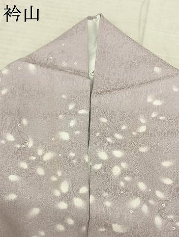 平和屋着物●上質な小紋 舞花文 暈し染め 丹後ちりめん 反端付き 正絹 逸品 AABF5462fy