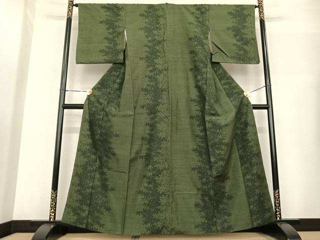 平和屋着物●結城紬 80亀甲 舞葉文 やまと誂製 正絹 逸品 AABF5497fy