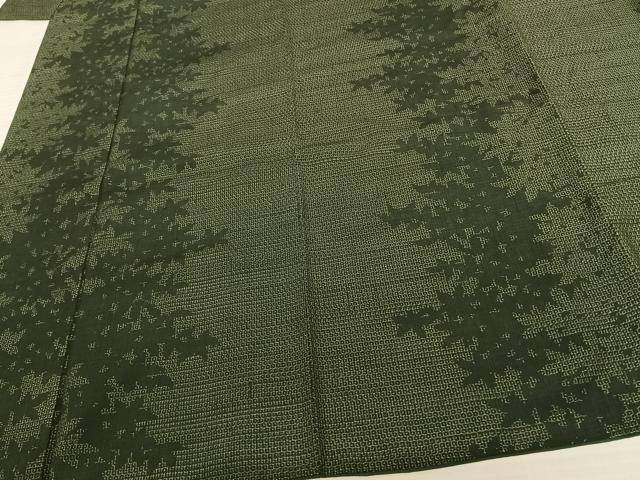 平和屋着物●結城紬 80亀甲 舞葉文 やまと誂製 正絹 逸品 AABF5497fy