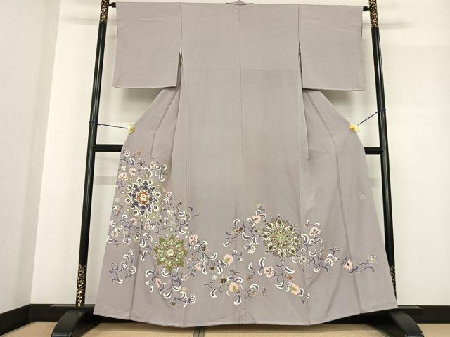平和屋着物●訪問着 友禅 作家物 吉祥花文 正絹 逸品 AABF5519fy