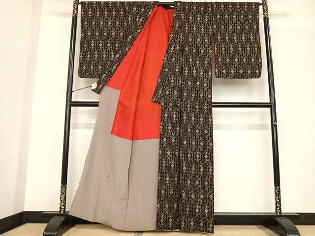 平和屋着物●本場大島紬 一元絣 吉祥文 正絹 逸品 AABF5525fy