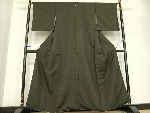 平和屋着物●お召 格子 正絹 逸品 未使用 AABF5526fy