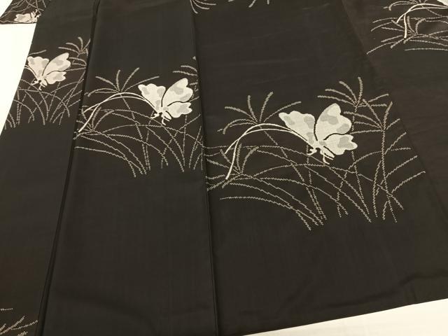 平和屋着物●本場大島紬 一元7マルキ 総絣 地空き 舞蝶文 正絹 逸品 AABF5531fy