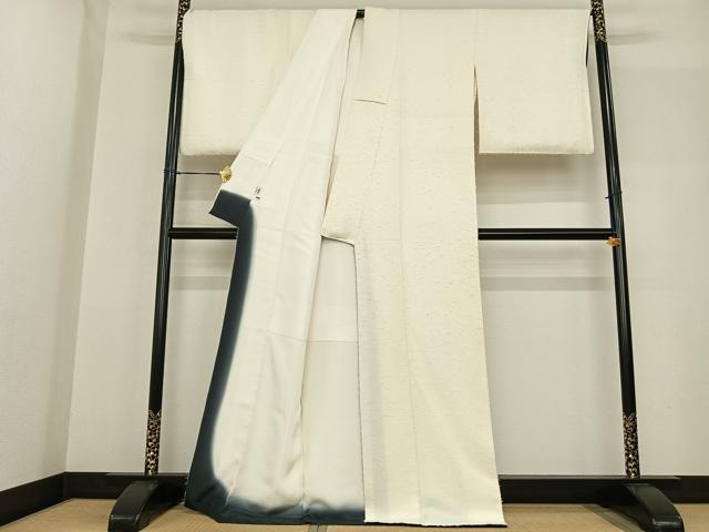 平和屋着物●上質な紬 色無地 生成り色 正絹 逸品 AABF5534fy