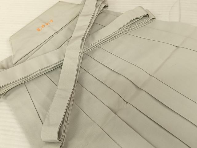 平和屋着物●男性 馬乗り袴 灰黄緑色 正絹 逸品 AABF5548fy