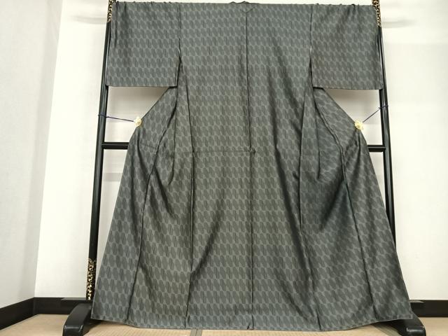 平和屋着物●お召 よろけ縞 正絹 逸品 未使用 AABF5553fy