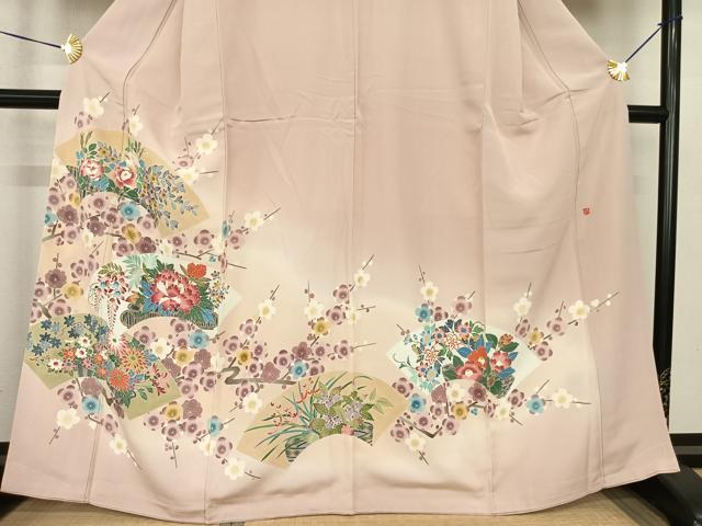 平和屋着物●加賀友禅 作家物 色留袖 地紙花文 暈し染め 浜ちりめん 証紙付き 正絹 逸品 AABF5557fy