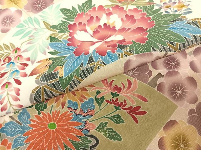 平和屋着物●加賀友禅 作家物 色留袖 地紙花文 暈し染め 浜ちりめん 証紙付き 正絹 逸品 AABF5557fy