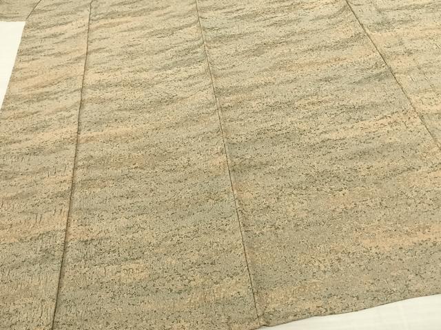 平和屋着物▽野の陶人 加藤唐九郎 陶彩染 膨れ織り 小紋 単衣 霞文 証紙付き 正絹 逸品 AABF5567fy