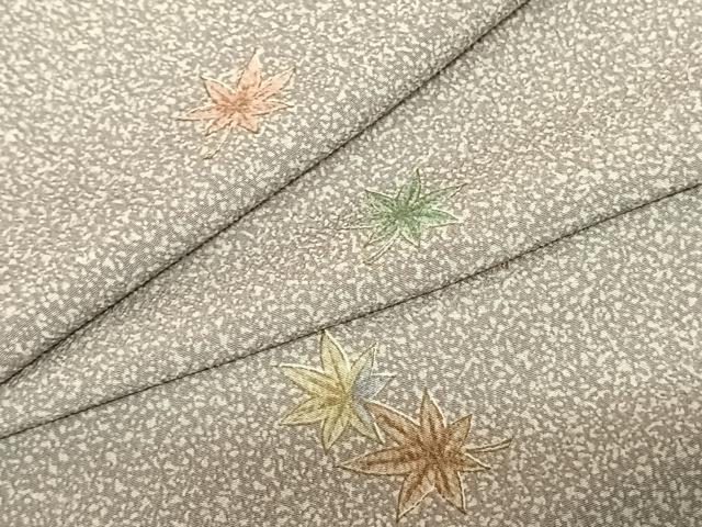 平和屋着物▽小紋 単衣 舞葉文 洗える着物 AABF5569fy