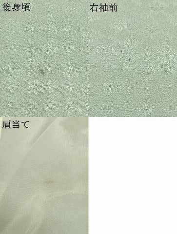 平和屋着物▽上質な色無地 単衣 花尽くし地紋 錆青磁色 正絹 逸品 AABF5576fy