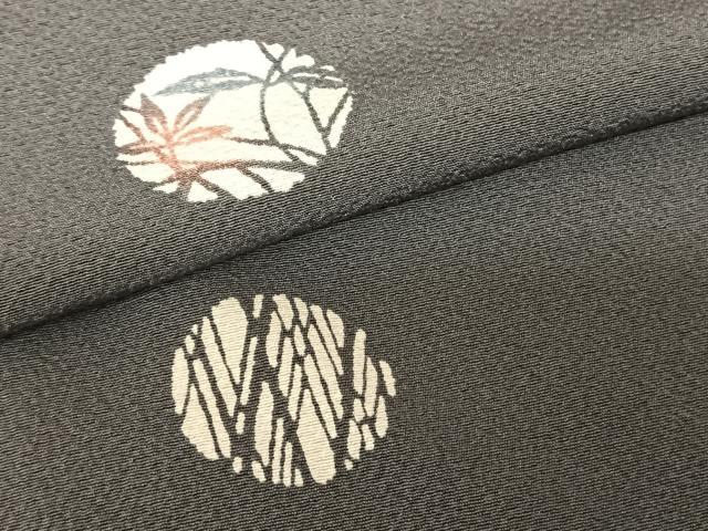平和屋着物▽上質な小紋 単衣 型染め 花丸文 三越扱い 正絹 逸品 AABF5579fy