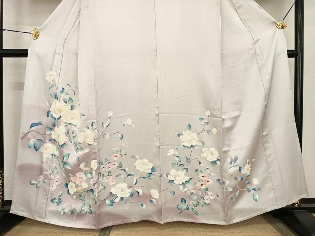 平和屋着物▽訪問着 単衣 友禅 花鳥文 暈し染め 正絹 逸品 AABF5589fy