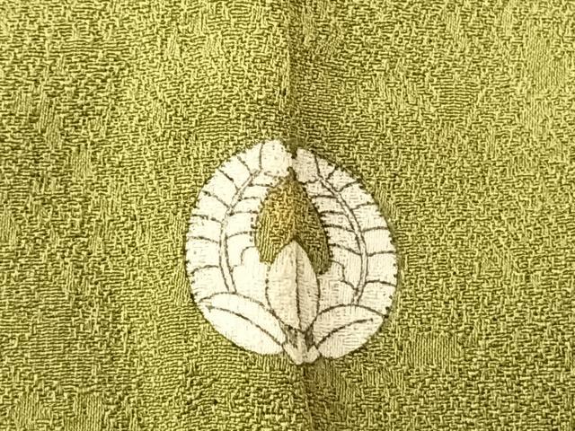 平和屋着物▽上質な色無地 単衣 抹茶色 正絹 逸品 AABF5594fy