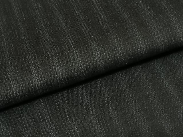 平和屋着物▽男性 お召 単衣 縞 黒地 正絹 逸品 AABF5601fy