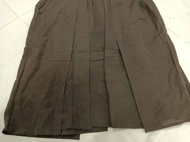 平和屋着物*夏物 男性 行灯袴 縞 正絹 逸品 AABF5674fy