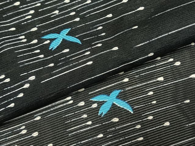 平和屋着物*夏物 小紋 絽 飛鳥文 洗える着物 AABF5675fy
