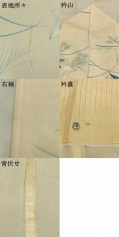 平和屋着物*夏物 小紋 絽 手描き 草花文 正絹 逸品 AABF5695fy