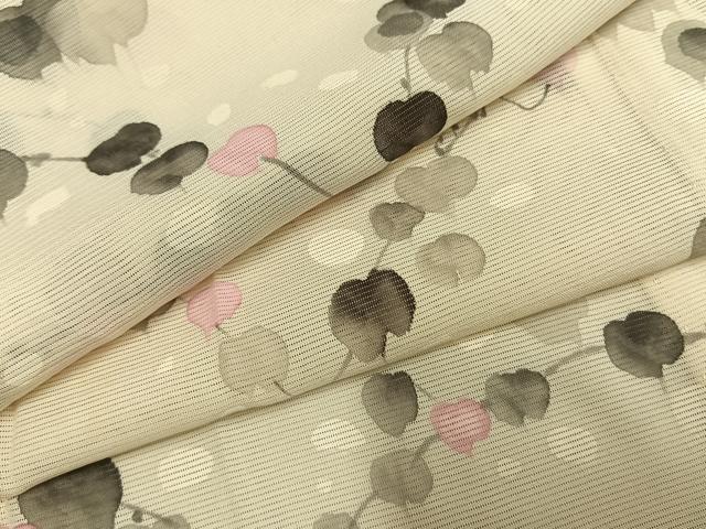 平和屋着物*夏物 小紋 絽 手描き 蔦の葉文 正絹 逸品 AABF5700fy
