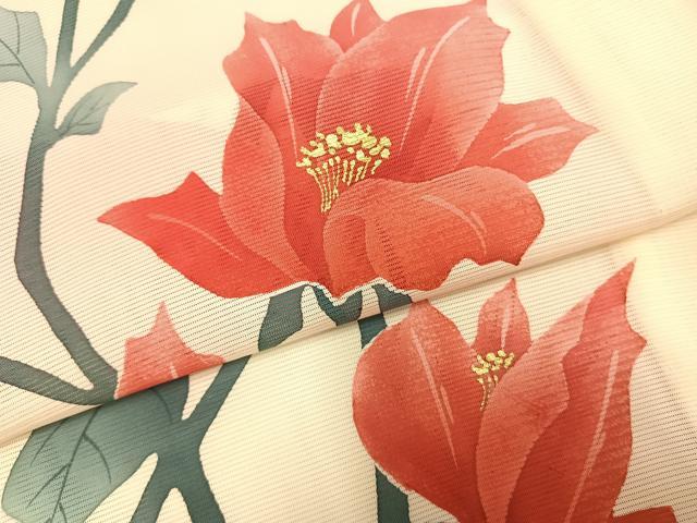 平和屋着物*夏物 訪問着 絽 手描き 枝花文 金彩 正絹 逸品 AABF5717fy