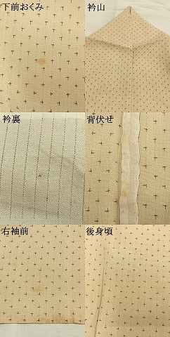 平和屋着物*夏物 小紋 紗 十字絣 正絹 逸品 AABF5720fy
