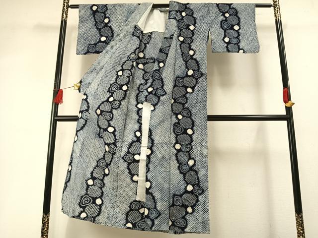 平和屋着物∴夏物 浴衣 有松鳴海絞り よろけ縞 綿 逸品 AABF5723fy