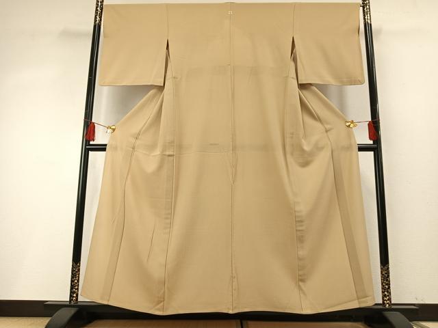 平和屋着物*夏物 色無地 絽縮緬 枯色 正絹 逸品 AABF5727fy