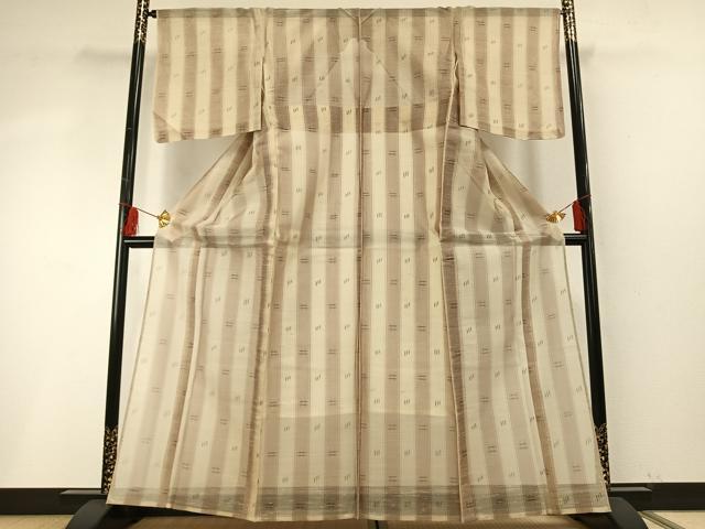 平和屋着物*夏物 紗紬 井桁間道 正絹 逸品 AABF5730fy