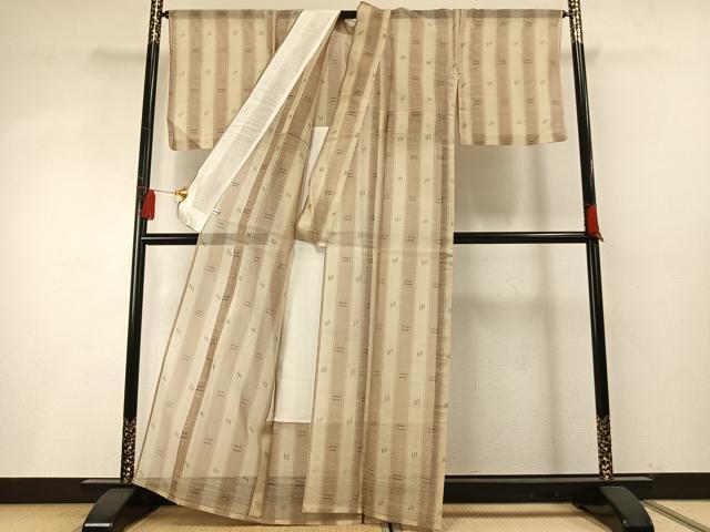 平和屋着物*夏物 紗紬 井桁間道 正絹 逸品 AABF5730fy