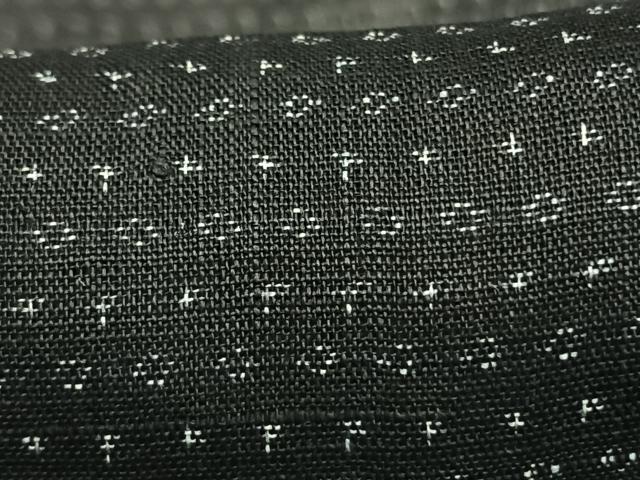 平和屋着物*夏物 男性 上布 十字絣 黒地 麻 逸品 AABF5740fy