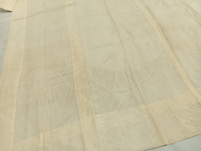 平和屋着物*夏物 長襦袢 紗 草葉地紋 鳥の子色 麻 AABF5750fy
