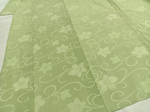 平和屋着物*夏物 小紋 紗 花唐草文 正絹 逸品 AABF5753fy
