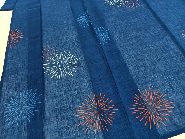 平和屋着物*夏物 小紋 紗 花火 AABF5762fy