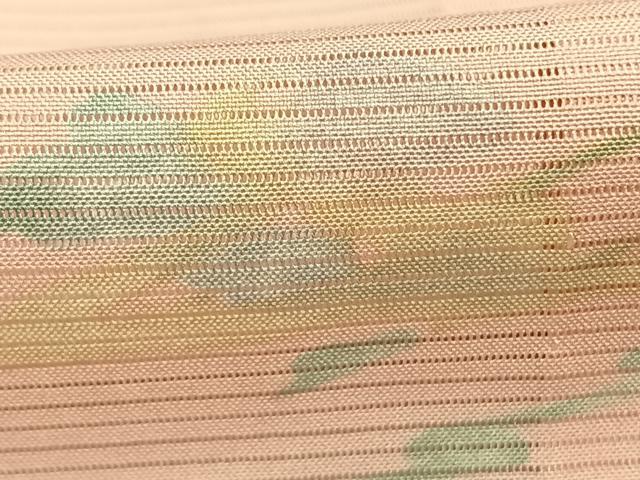 平和屋着物*夏物 小紋 絽 手描き 草花文 洗える着物 AABF5771fy